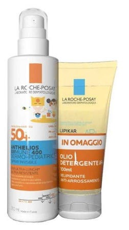 LA ROCHE POSAY ANTHELIOS SPRAY UVMUNE BAMBINO 50+ 200 ML + LIPIKAR OLIO DETERGENTE AP+ 100 ML IN OMAGGIO - maxifarmacia.it