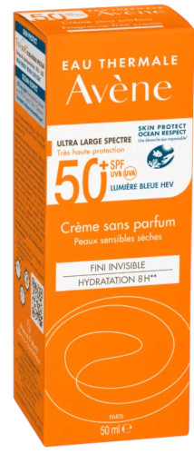 AVENE SOLARE CREMA VISO PELLI SECCHE SPF50+ SENZA PROFUMO 50ml - maxifarmacia.it