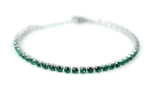 BRACCIALI BAGUETTE ACCIAIO ZIRCONI VERDI - maxifarmacia.it