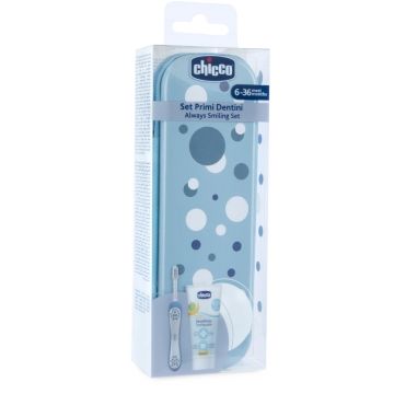 CHICCO SET DENTALE 6 MESI+ AZZURRO - maxifarmacia.it