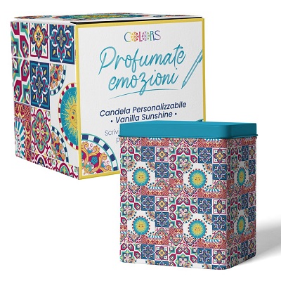 COLORS CANDELA PERSONALIZZABILE VANILLA SUNSHINE VANIGLIA 220g - maxifarmacia.it