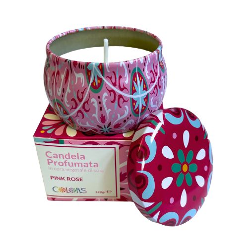 MAIOLICHE COLORS CANDELA PINK ROSE 120g - maxifarmacia.it