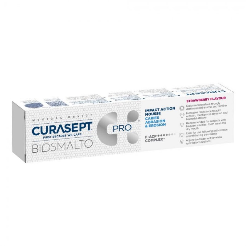 CURASEPT BIOSMALTO MOUSSE CARIE GUSTO FRAGOLA 50ml - maxifarmacia.it
