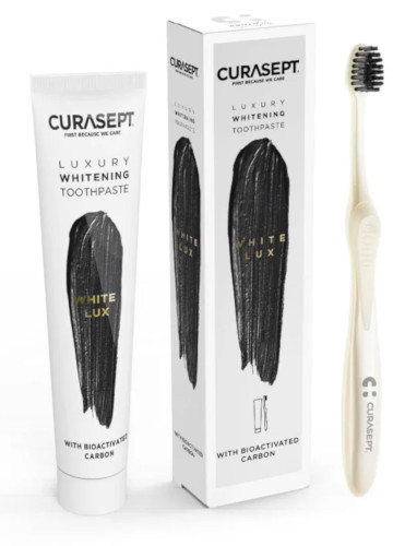 CURASEPT WHITE LUXURY WHITENING DENTIFRICIO 75 ML + SPAZZOLINO - maxifarmacia.it