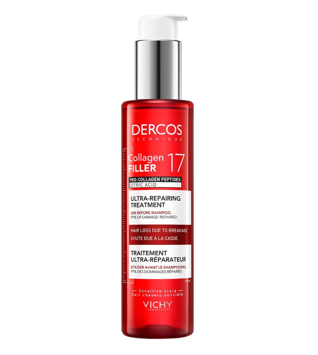 VICHY DERCOS COLLAGEN 17 FILLER TRATTAMENTO PRE SHAMPOO 150 ML - maxifarmacia.it