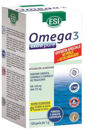 ESI OMEGA 3 EXTRA PURE 80 PERLE + 40 PERLE IN OMAGGIO - maxifarmacia.it