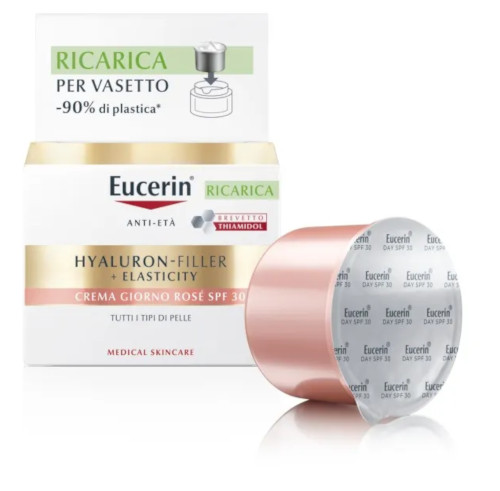 EUCERIN HYALURON-FILLER + ELASTICITY CREMA GIORNO ROSE' SPF30 RICARICA 50 ML - maxifarmacia.it