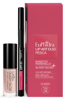 EUPHIDRA LIP ART DUO PESCA ROSSETTO PENNARELLO + GLASSY GLOSS - maxifarmacia.it