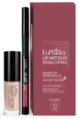 EUPHIDRA LIP ART DUO ROSA CIPRIA ROSSETTO PENNARELLO + GLASSY GLOSS - maxifarmacia.it