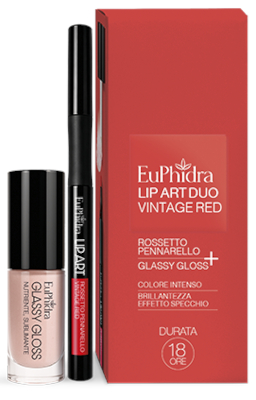 EUPHIDRA LIP ART DUO VINTAGE RED ROSSETTO PENNARELLO + GLASSY GLOSS - maxifarmacia.it