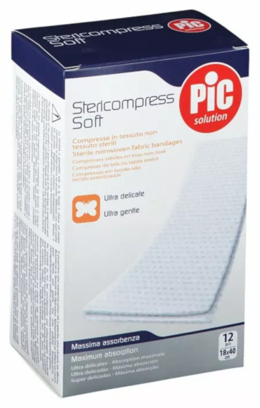 PIC STERICOMPRESS SOFT 12 COMPRESSE DI GARZE IN TNT 18X40CM - maxifarmacia.it
