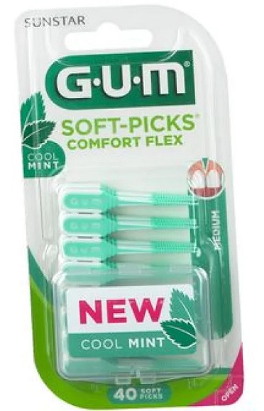 GUM SOFT PICK COMFORT FLEX COOL MINT REGULAR SCOVOLINI 40 PEZZI - maxifarmacia.it