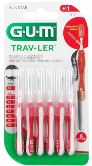 GUM TRAV-LER 4+2 SCOVOLINI ROSSI 0.8  - maxifarmacia.it