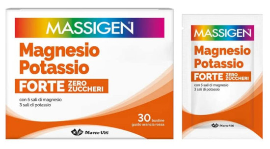 MASSIGEN MAGNESIO POTASSIO FORTE SENZA ZUCCHERI 30 BUSTINE - maxifarmacia.it