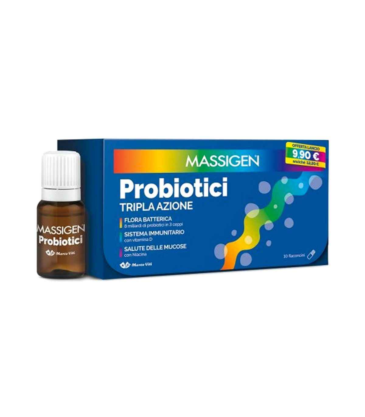 MASSIGEN PROBIOTICI TRIPLA AZIONE 10 FLACONCINI - maxifarmacia.it