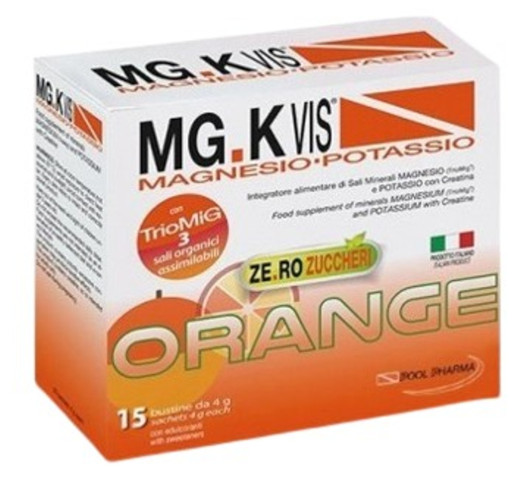 MGK VIS MAGNESIO-POTASSIO ORANGE ZERO ZUCCHERI DA 15 BUSTINE - maxifarmacia.it