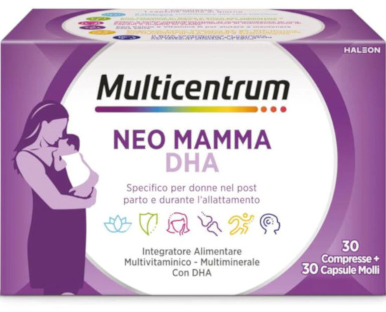 MULTICENTRUM NEO MAMMA DHA 30 COMPRESSE + 30 CAPSULE MOLLI - maxifarmacia.it