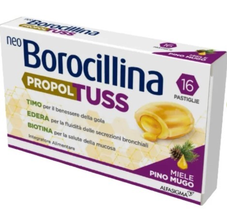 NEOBOROCILLINA PROPOLTUSS 16 PASTIGLIE - maxifarmacia.it
