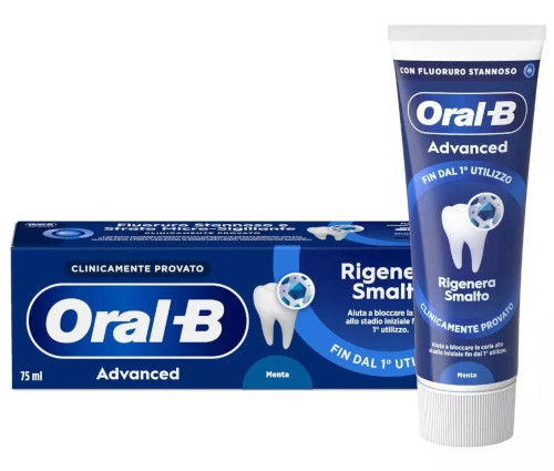 ORALB ADVANCED RIGENERA SMALTO MENTA 75 ML - maxifarmacia.it