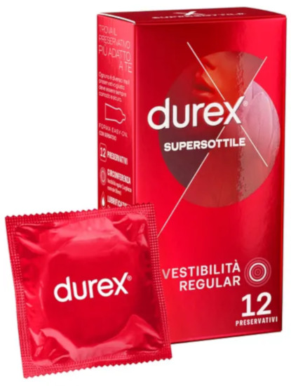 DUREX SUPERSOTTILE VESTIBILITA' REGULAR 12 PROFILATTICI - maxifarmacia.it