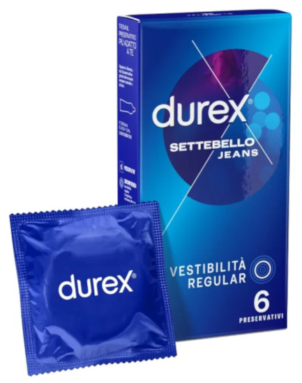 DUREX SETTEBELLO JEANS VESTIBILITA' REGULAR 6 PROFILATTICI - maxifarmacia.it