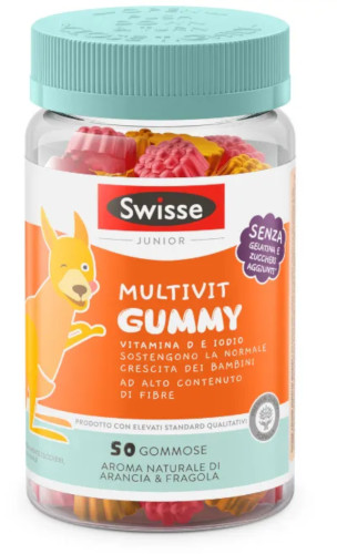 SWISSE JUNIOR MULTIVIT GUMMY da 50 PASTIGLIE GOMMOSE ALL'ARANCIA e FRAGOLA - maxifarmacia.it