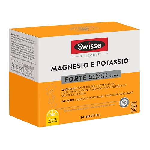 SWISSE MAGNESIO E POTASSIO FORTE INTEGARTORE da 24 BUSTINE GUSTO LIMONE - maxifarmacia.it
