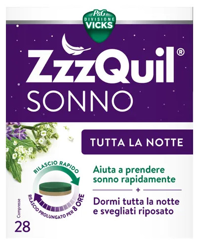 ZZZQUIL SONNO TUTTA LA NOTTE 28 COMPRESSE - maxifarmacia.it