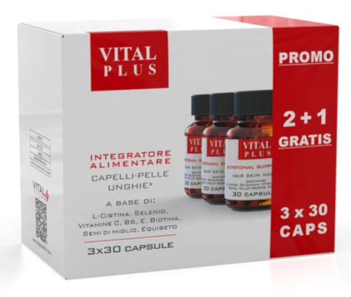 VITAL PLUS CAPS CAPELLI PELLE UNGHIE 2+1 GRATIS  - maxifarmacia.it