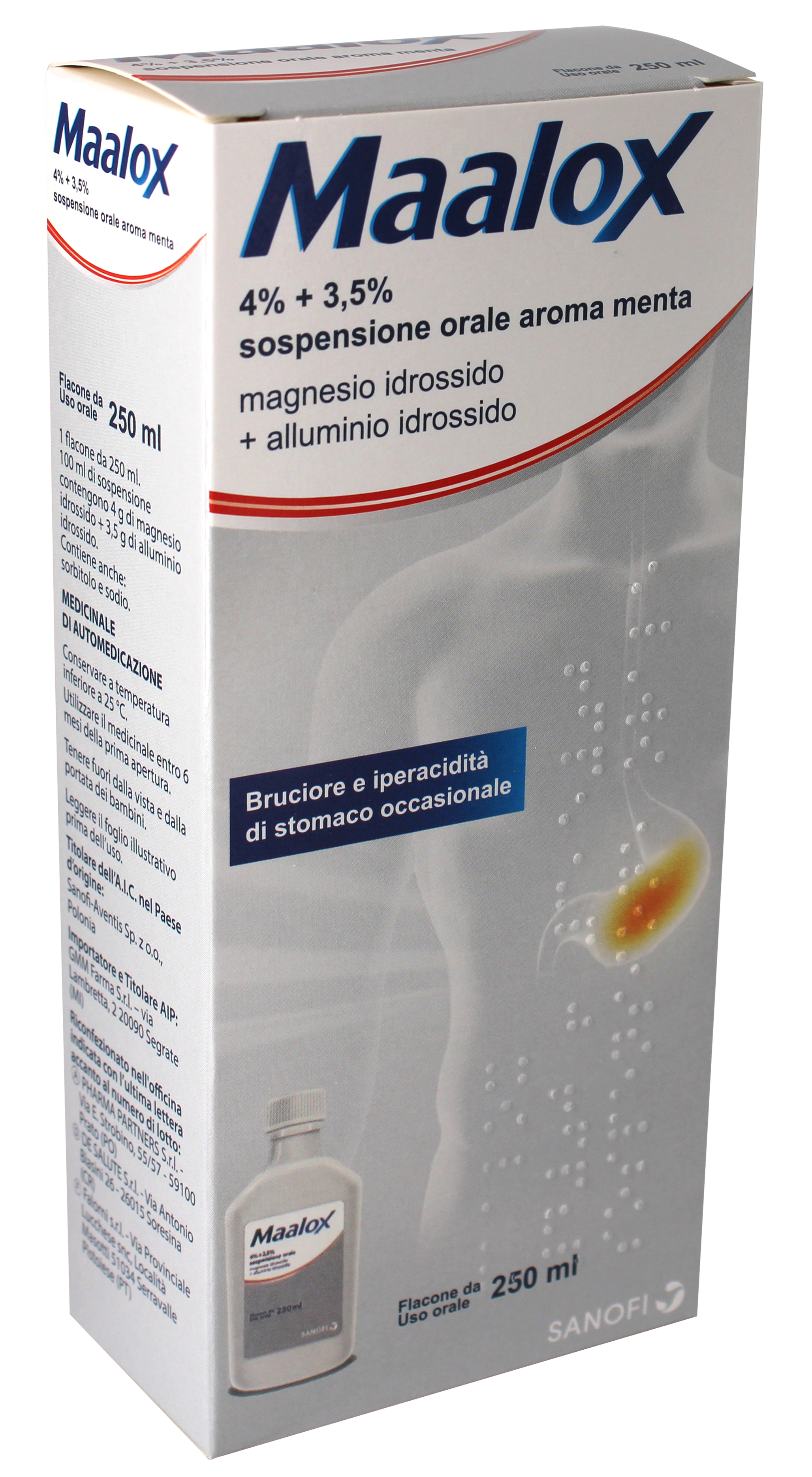 MAALOX*OS SOSP 250ML 4%+3,5% - maxifarmacia.it