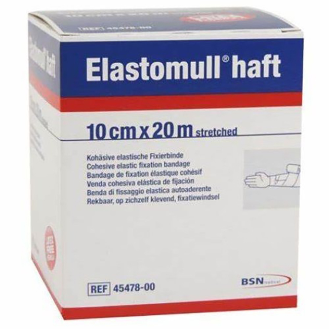 BENDA ELASTICA AUTOADESIVA PER FISSAGGIO MEDICAZIONI ELASTOMULL HAFT LF ALTEZZA 10 CM LUNGHEZZA 20 M - maxifarmacia.it