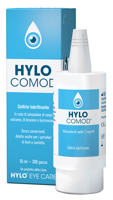 HYLO-COMOD GOCCE OCULARI IALURONATO DI SODIO 0,1%  FLACONCINO 10 ML - maxifarmacia.it