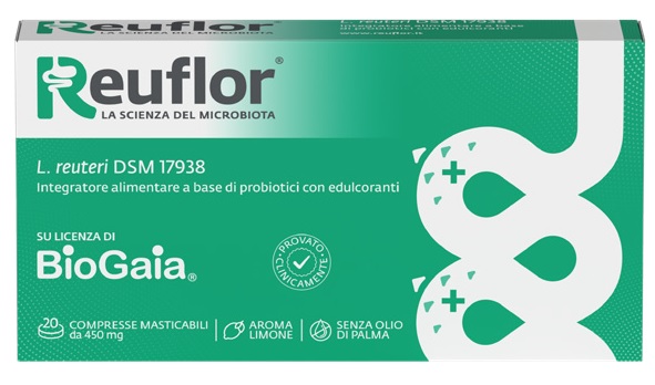 REUFLOR 20 COMPRESSE MASTICABILI AROMA LIMONE - maxifarmacia.it