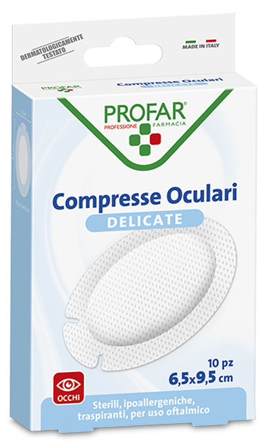 COMPRESSA OCULARE CON GARZA ANTIADERENTE 6,5X9,5 CM 10 PEZZI PROFAR - maxifarmacia.it