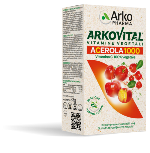ARKOVITAL ACEROLA 1000 30 COMPRESSE MASTICABILI - maxifarmacia.it