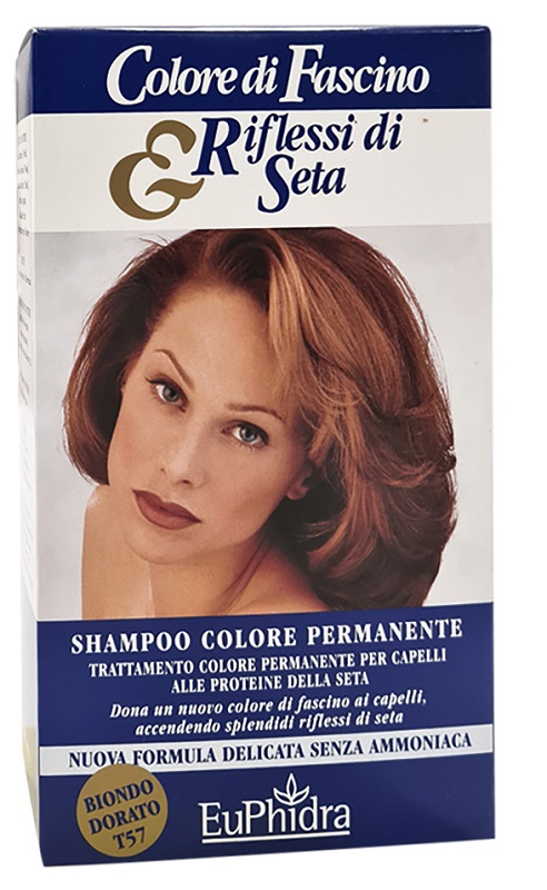 EUPHIDRA COLORE DI FASCINO & RIFLESSI DI SETA SHAMPOO COLORE PERMANENTE 57 BIONDO DORATO 120 ML - maxifarmacia.it