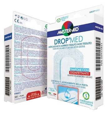 MEDICAZIONE COMPRESSA AUTOADESIVA DERMOATTIVA IPOALLERGENICA AERATA MASTER-AID DROP MED 10X12 5 PEZZI - maxifarmacia.it