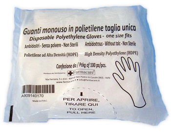 GUANTO MONOUSO IN PVC MISURA UNICA 100 PEZZI - maxifarmacia.it