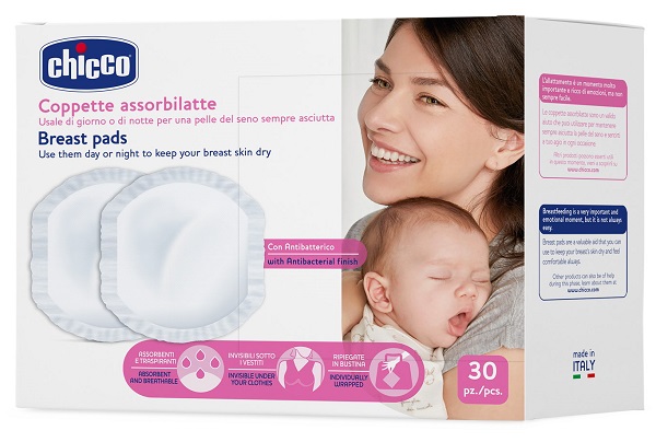 CHICCO COPPETTA ASSORBILATTE ANTIBATTERICA 30 PEZZI - maxifarmacia.it