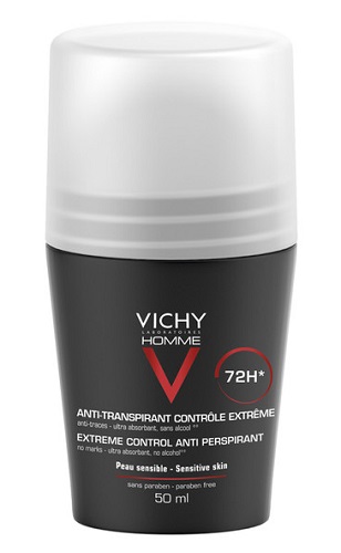 VICHY HOMME DEODORANTE ROLL-ON ANTI-TRASPIRANTE CONTROLLO ESTREMO 72H 50ml - maxifarmacia.it