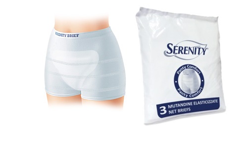 MUTANDINA A RETE PER INCONTINENZA SERENITY PANTY COMFORT M 3 PEZZI - maxifarmacia.it