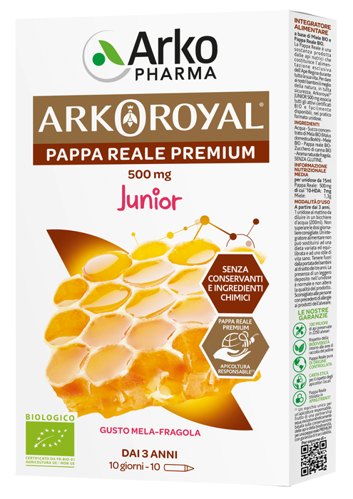 ARKOROYAL PAPPA REALE BIOLOGICA 500 MG 10 UNICA DOSE - maxifarmacia.it