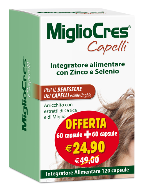 MIGLIOCRES CAPELLI 60+60 CAPSULE - maxifarmacia.it