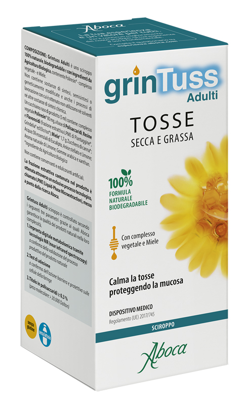 ABOCA GRINTUSS ADULTI SCIROPPO TOSSE SECCA E GRASSA 180 G - maxifarmacia.it