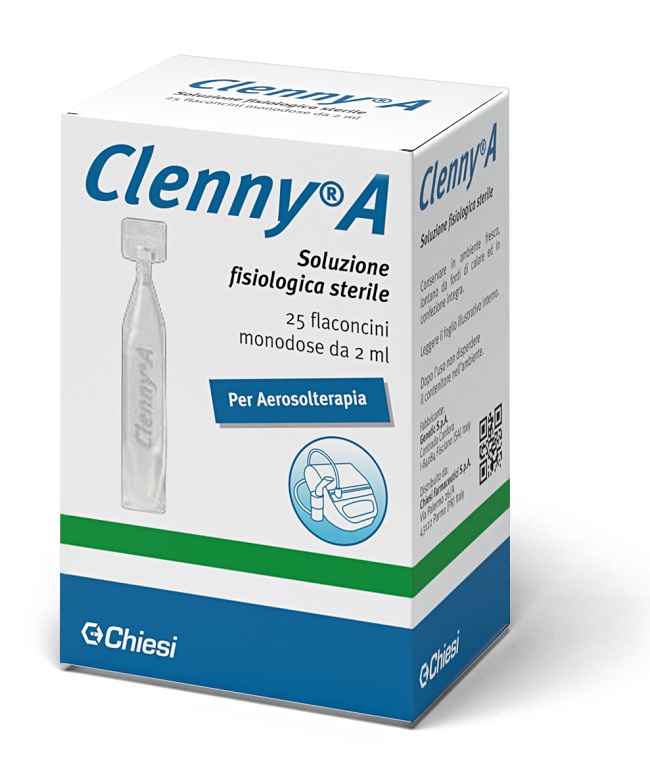 CLENNY A SOLUZIONE FISIOLOGICA STERILE PER AEROSOLTERAPIA 25 FLACONCINI MONODOSE DA 2 ML - maxifarmacia.it