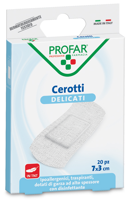 CEROTTO TESSUTO NON TESSUTO DELICATO GRANDI 7X3 CM 20 PEZZI PROFAR - maxifarmacia.it