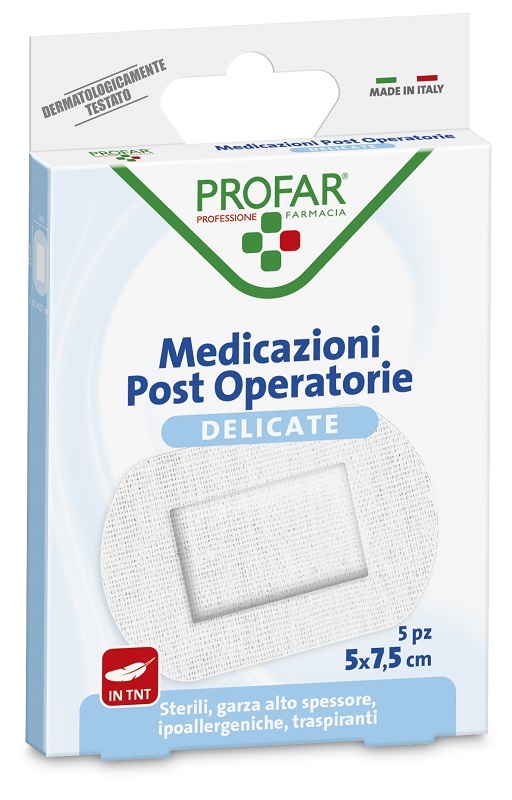 MEDICAZIONE POST OPERATORIA STERILE GARZA ANTIADERENTE 5X7,5 CM 5 PEZZI PROFAR - maxifarmacia.it