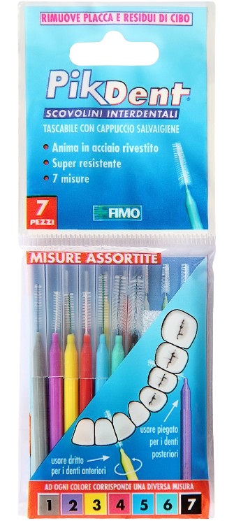 PIKDENT STUZZICOLINO 1 BUSTINA CON 7 MISURE ASSORTITE - maxifarmacia.it