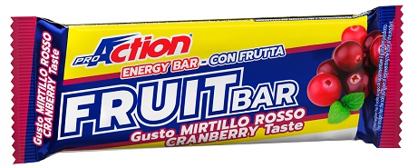 PROACTION FRUIT BAR BARRETTA ENERGETICA AL MIRTILLO ROSSO 40 G - maxifarmacia.it