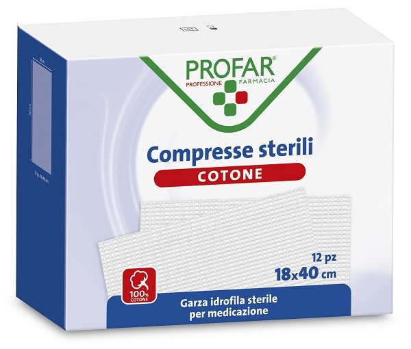 GARZA IDROFILA PROFAR COMPRESSA STERILE 18X40 CM 12 PEZZI - maxifarmacia.it